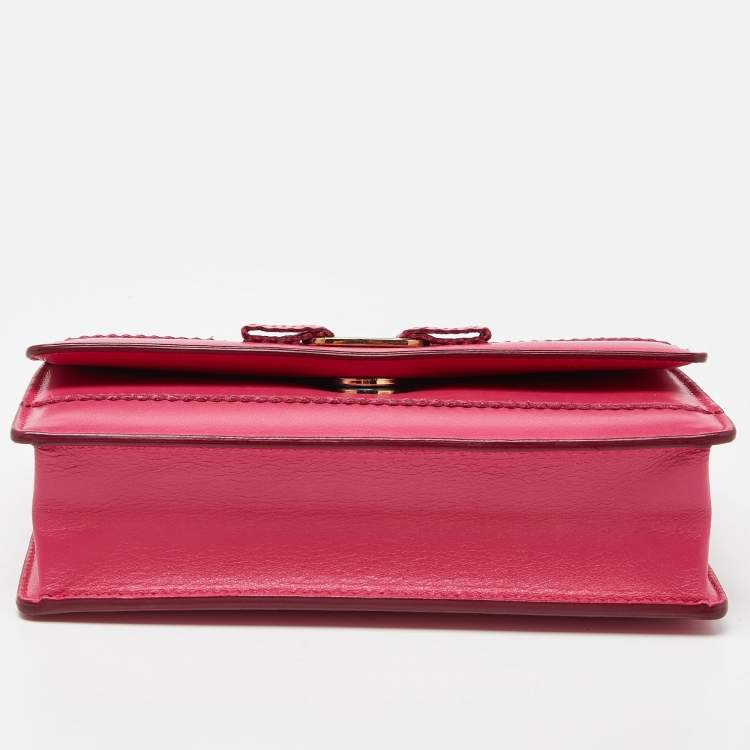 Pre Owned Salvatore Ferragamo Pink Leather Ginny Shoulder Bag