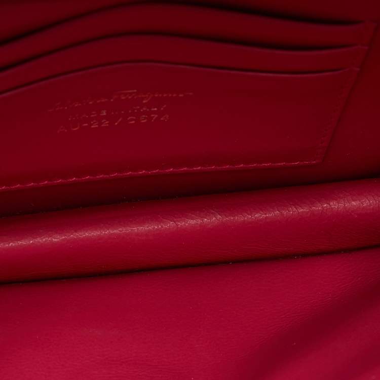 Pre Owned Salvatore Ferragamo Pink Leather Ginny Shoulder Bag