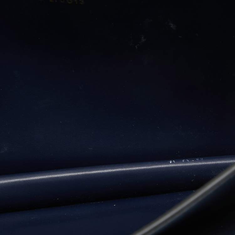 Pre Owned Salvatore Ferragamo Navy Blue Leather Aileen Shoulder Bag