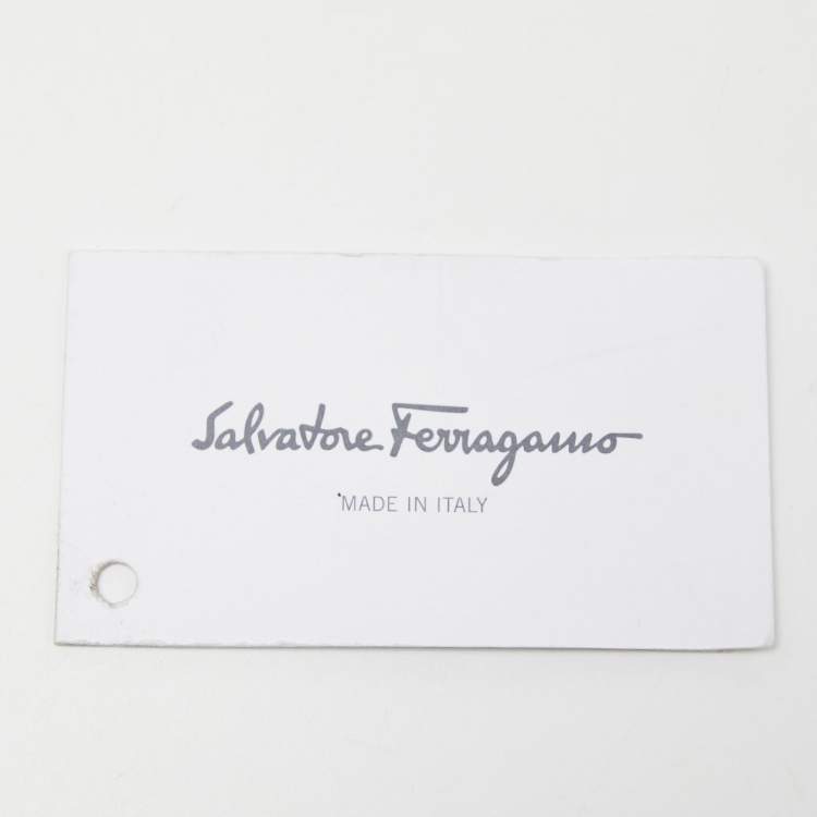 Pre Owned Salvatore Ferragamo Silver Glitter and Laminated Leather Top Handle Bag