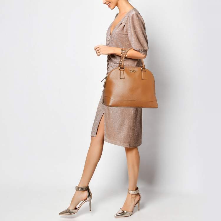 مملوكة مسبقًا Salvatore Ferragamo Brown Saffiano Leather Darina Satchel