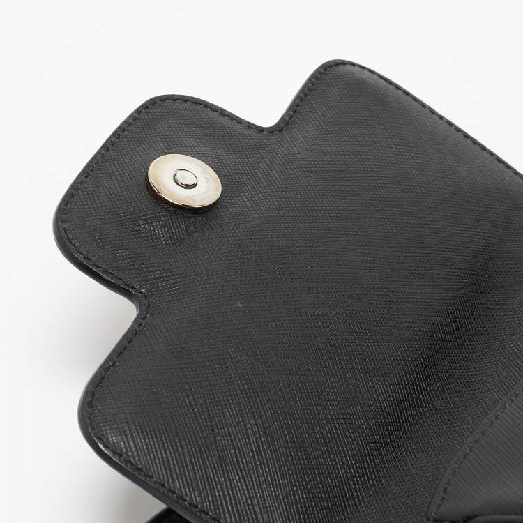 Pre Owned Salvatore Ferragamo Black Leather Gancini Icona Vit Paris Crossbody Bag