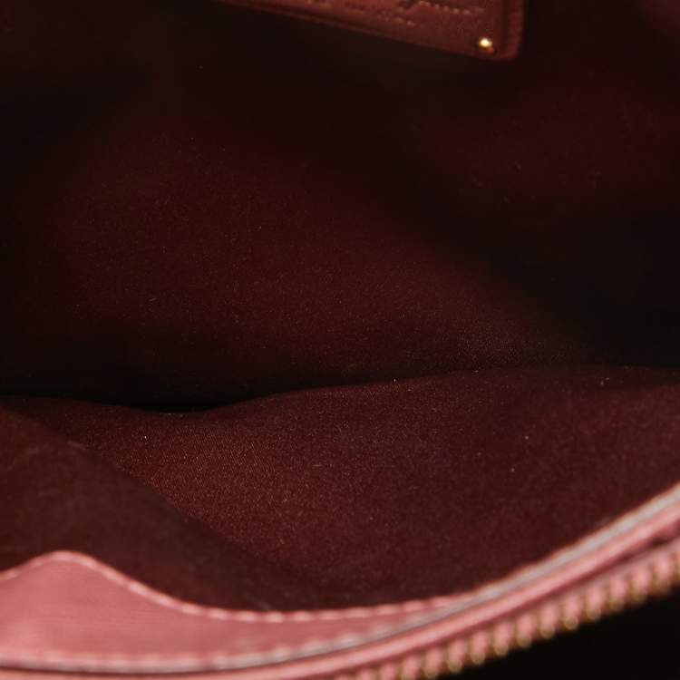 Pre Owned Salvatore Ferragamo Dark Pink Leather Shoulder Bag