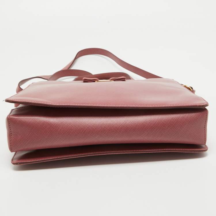 Pre Owned Salvatore Ferragamo Dark Pink Leather Shoulder Bag