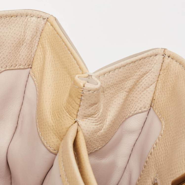 Pre Owned Salvatore Ferragamo Beige Leather Melike Tote
