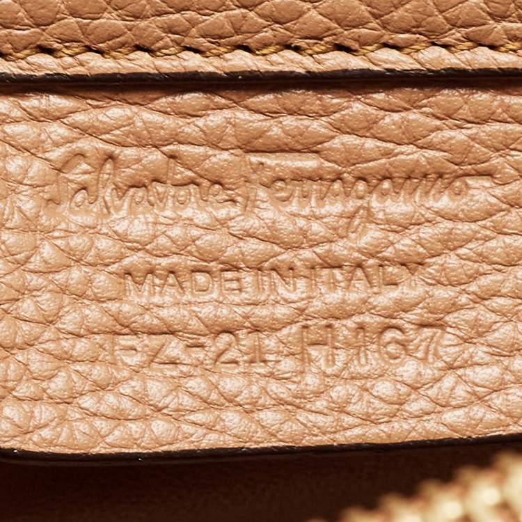 Pre Owned Salvatore Ferragamo Brown Leather Medium Studio Tote