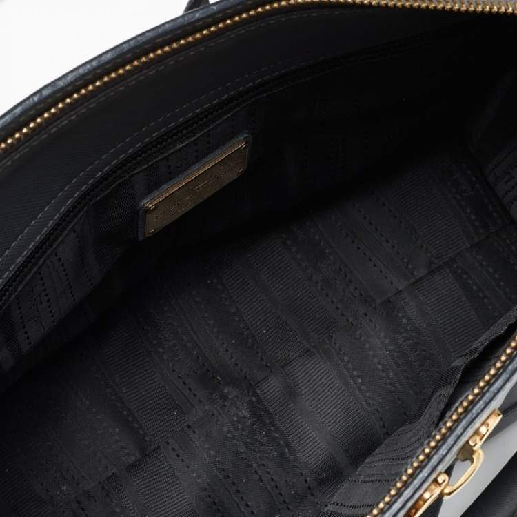 Pre Owned Salvatore Ferragamo Grey Leather Small Briana Tote