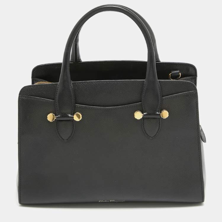 مملوكة مسبقًا Salvatore Ferragamo Black Leather Today Tote