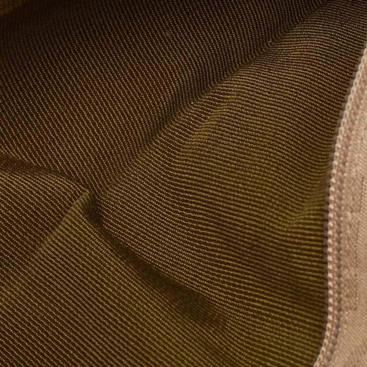 Pre Owned Salvatore Ferragamo Beige Signature Canvas and Leather Fanny Pack Belt Bag