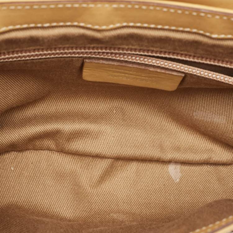 Pre Owned Salvatore Ferragamo Tan Leather Gancini Buckle Flap Hobo