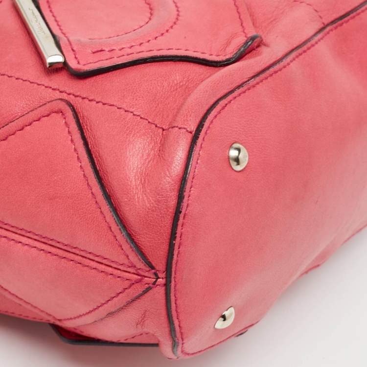 Pre Owned Salvatore Ferragamo Pink Leather Oragami Tote
