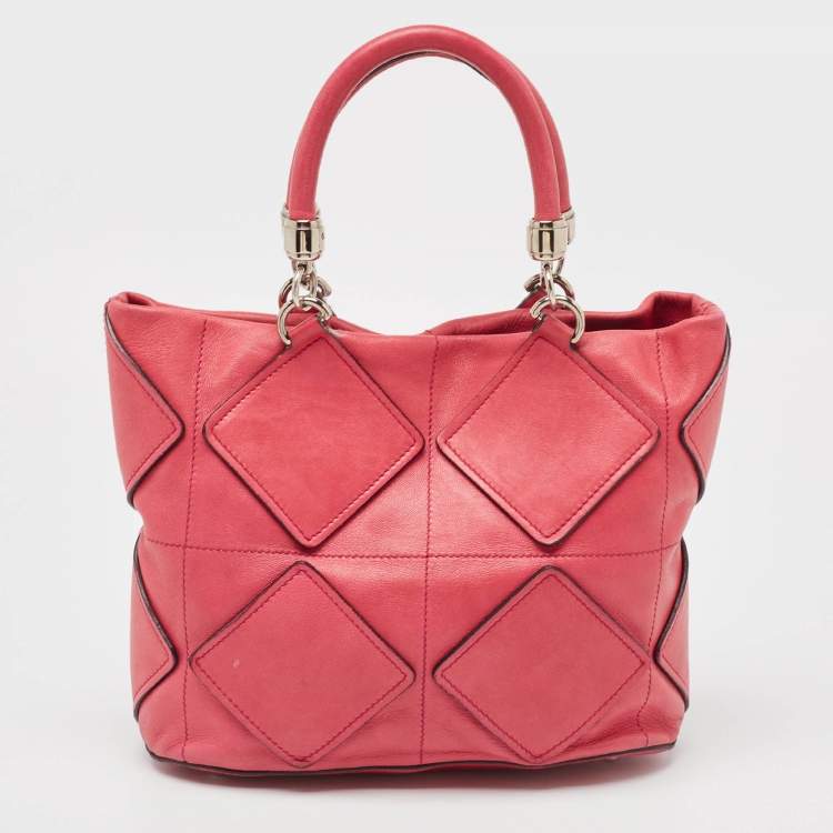 Pre Owned Salvatore Ferragamo Pink Leather Oragami Tote