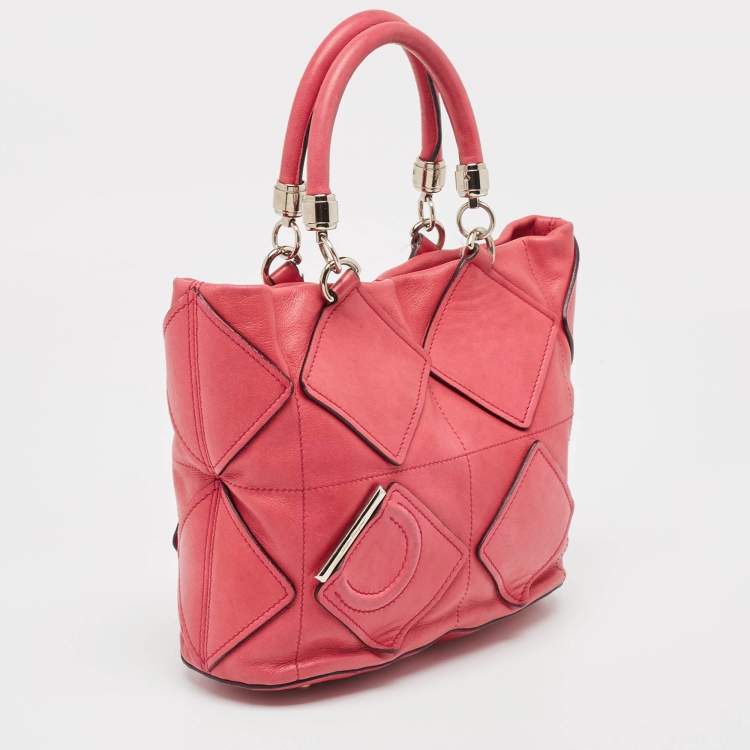 Pre Owned Salvatore Ferragamo Pink Leather Oragami Tote