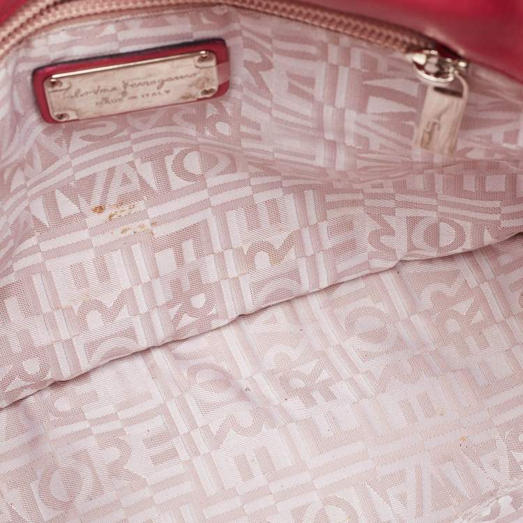 Pre Owned Salvatore Ferragamo Pink Leather Oragami Tote