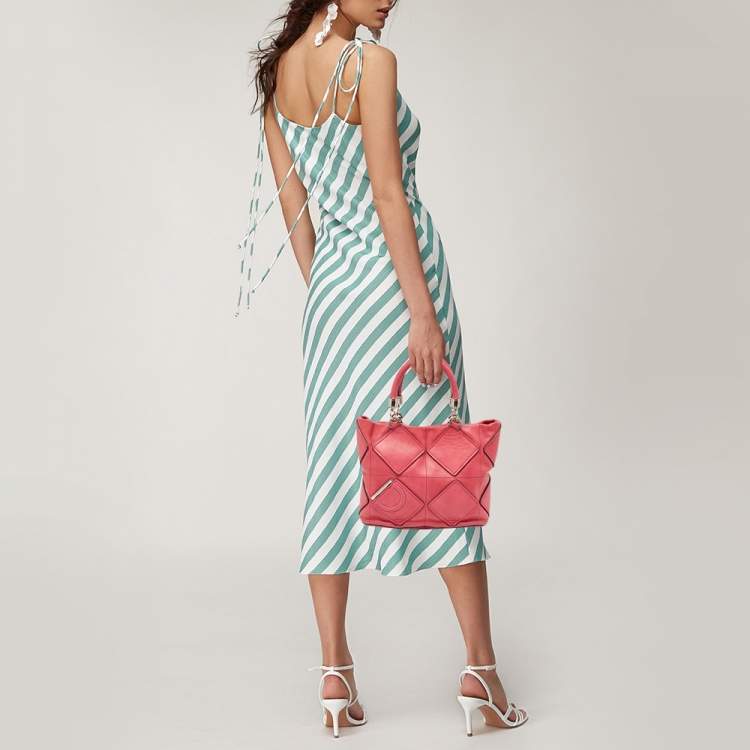 Pre Owned Salvatore Ferragamo Pink Leather Oragami Tote