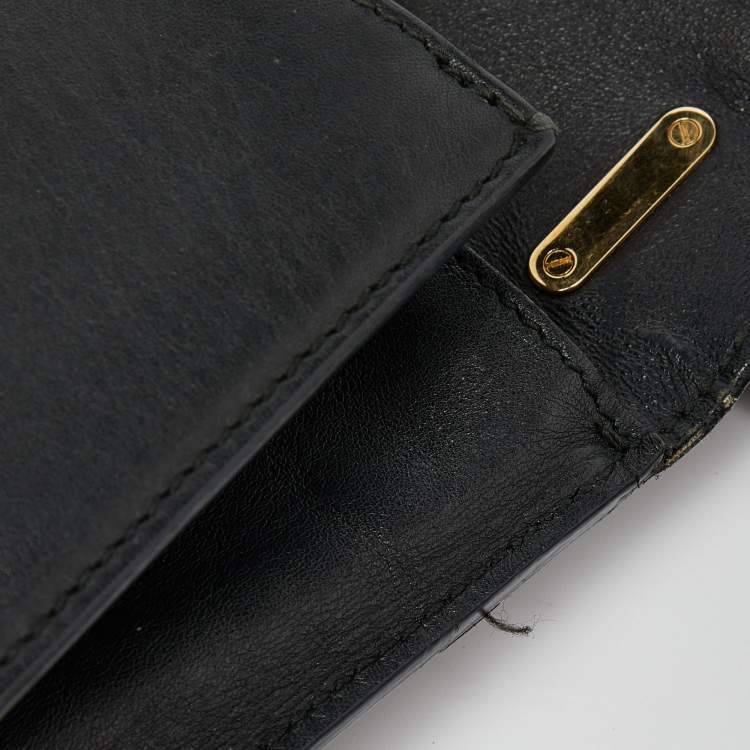 Pre Owned Salvatore Ferragamo Black Leather Gancio Lock Top Handle Bag