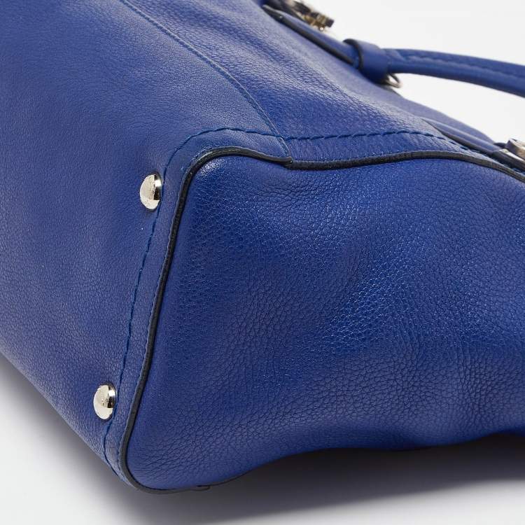 مملوكة مسبقًا Salvatore Ferragamo Blue Leather Zip Tote 
