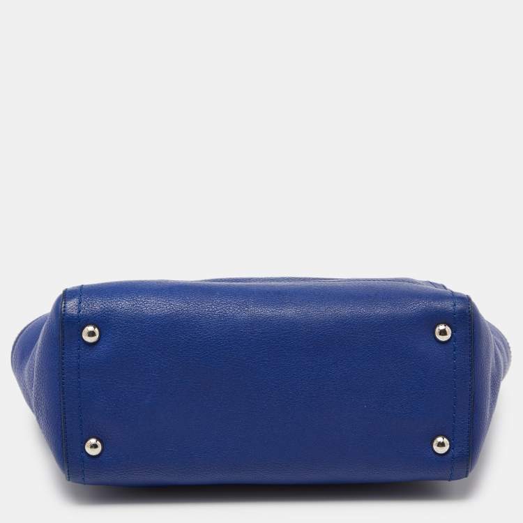 مملوكة مسبقًا Salvatore Ferragamo Blue Leather Zip Tote 