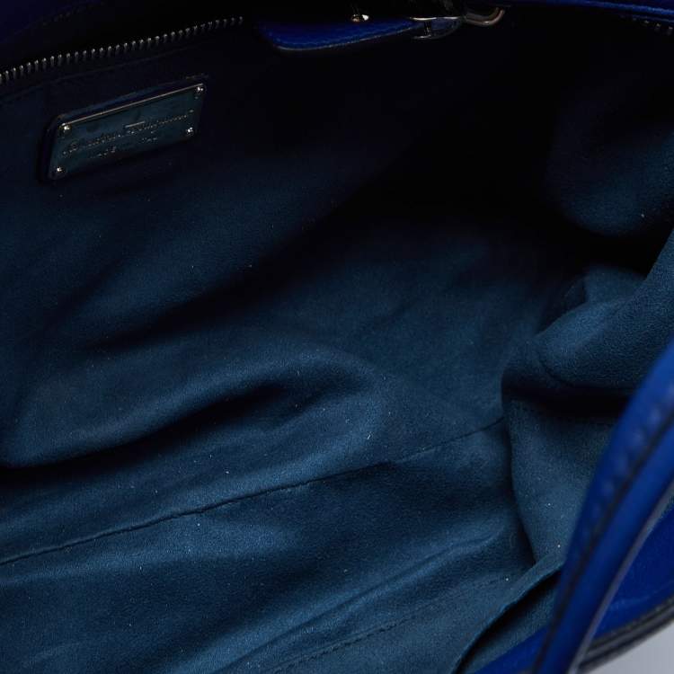 مملوكة مسبقًا Salvatore Ferragamo Blue Leather Zip Tote 