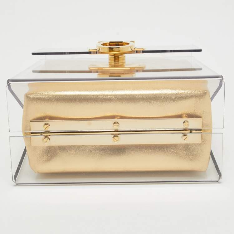 Pre Owned Salvatore Ferragamo Transparent Plexiglas Gancini Top Handle Bag