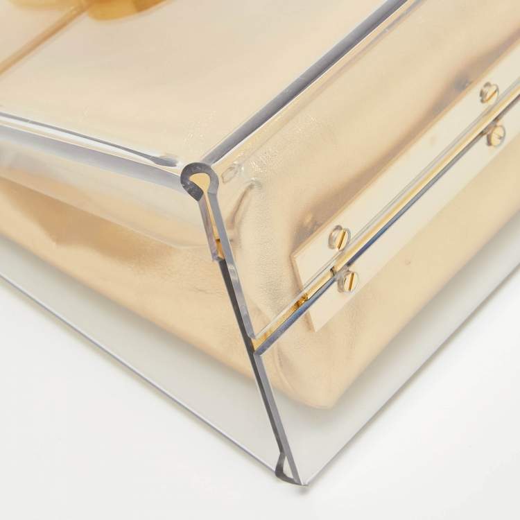 Pre Owned Salvatore Ferragamo Transparent Plexiglas Gancini Top Handle Bag