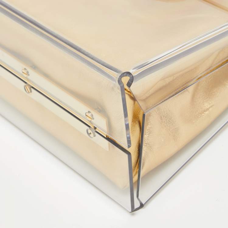 Pre Owned Salvatore Ferragamo Transparent Plexiglas Gancini Top Handle Bag