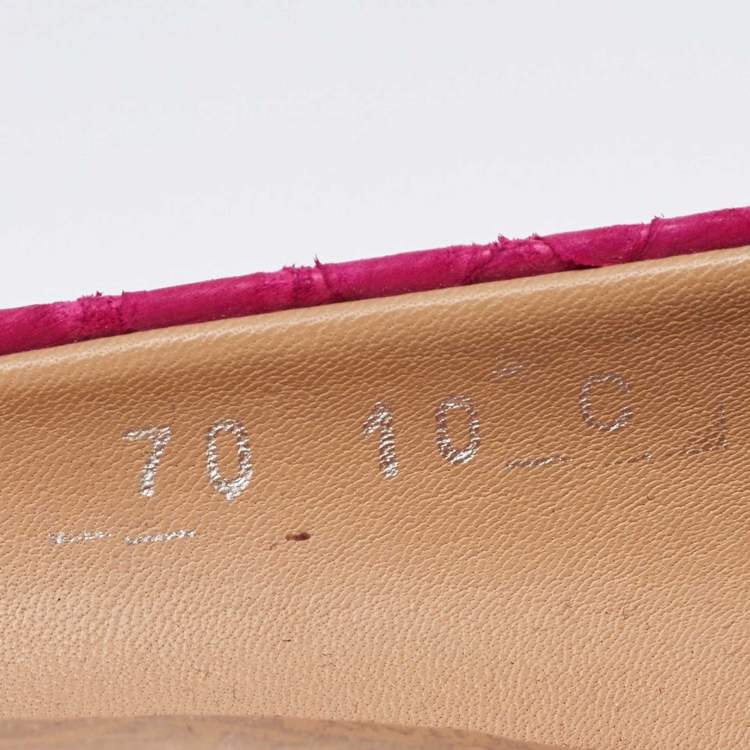 Pre Owned Salvatore Ferragamo Pink Python D'Orsay Pumps Size 40