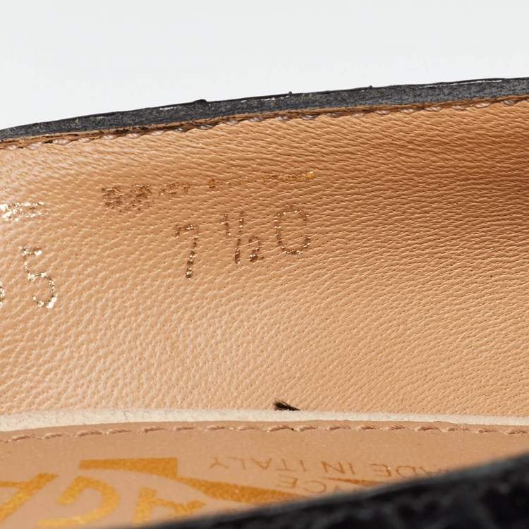 Pre Owned Salvatore Ferragamo Tri Color Python Embossed and Patent Leather Pointed Toe Pumps Size 38