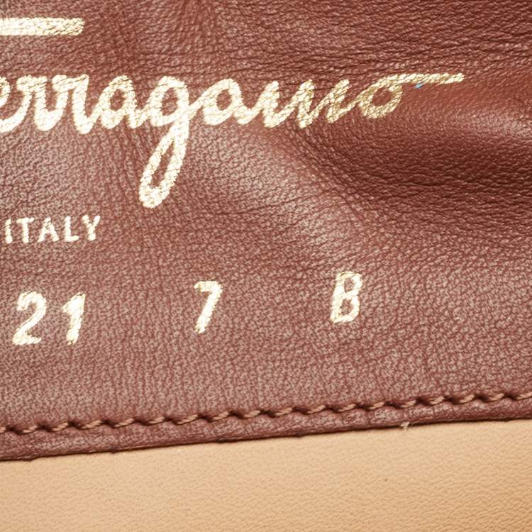 Pre Owned Salvatore Ferragamo Brown Leather Knee Length Boots Size 37.5