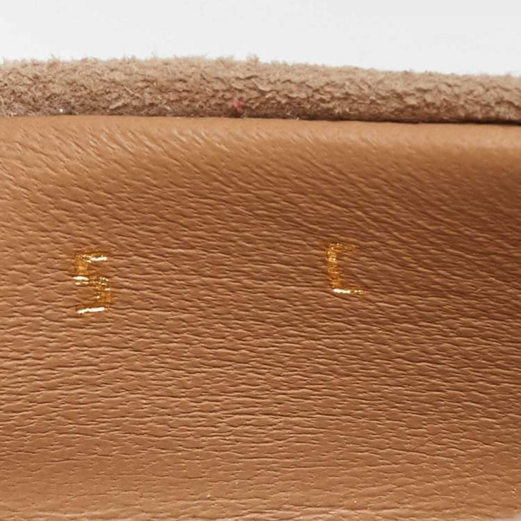 Pre Owned Salvatore Ferragamo Beige Suede Varina Ballet Flats Size 35.5