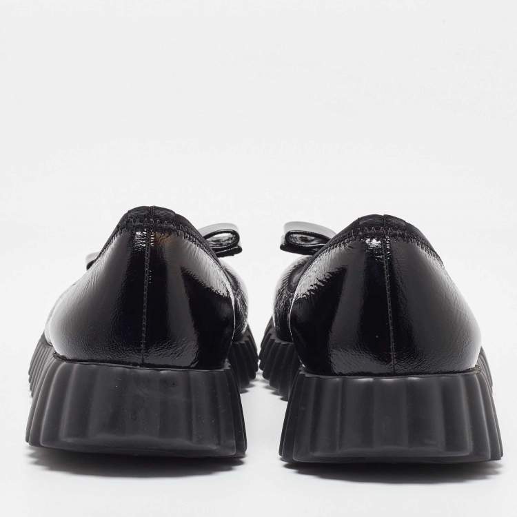 Pre Owned Salvatore Ferragamo Black Patent Leather Smoking Slippers 37.5