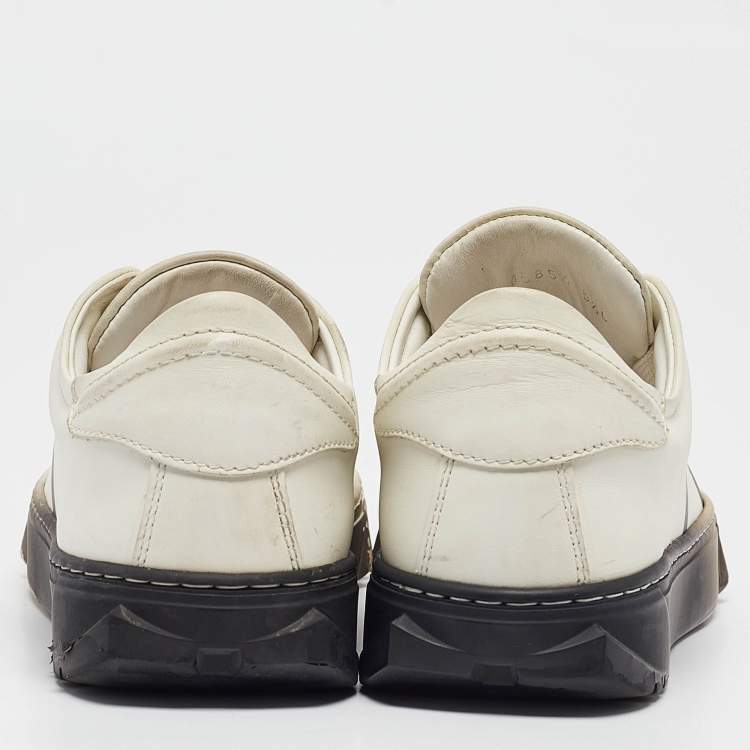 Pre Owned Salvatore Ferragamo White Leather Cube 8 Logo Sneakers Size 36