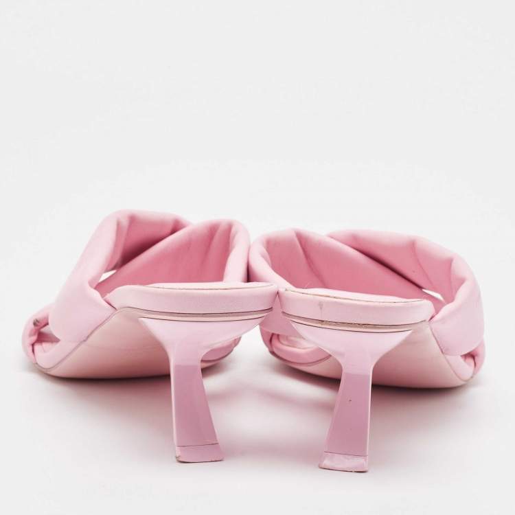 Pre Owned Salvatore Ferragamo Pink Leather Slide Sandals Size 41