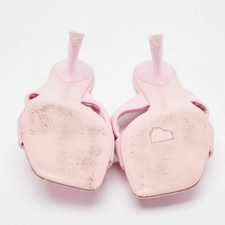 Pre Owned Salvatore Ferragamo Pink Leather Slide Sandals Size 41
