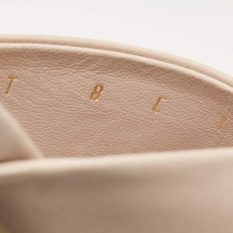 Pre Owned Salvatore Ferragamo Light Pink Leather Sansu Slide Sandals Size 38.5