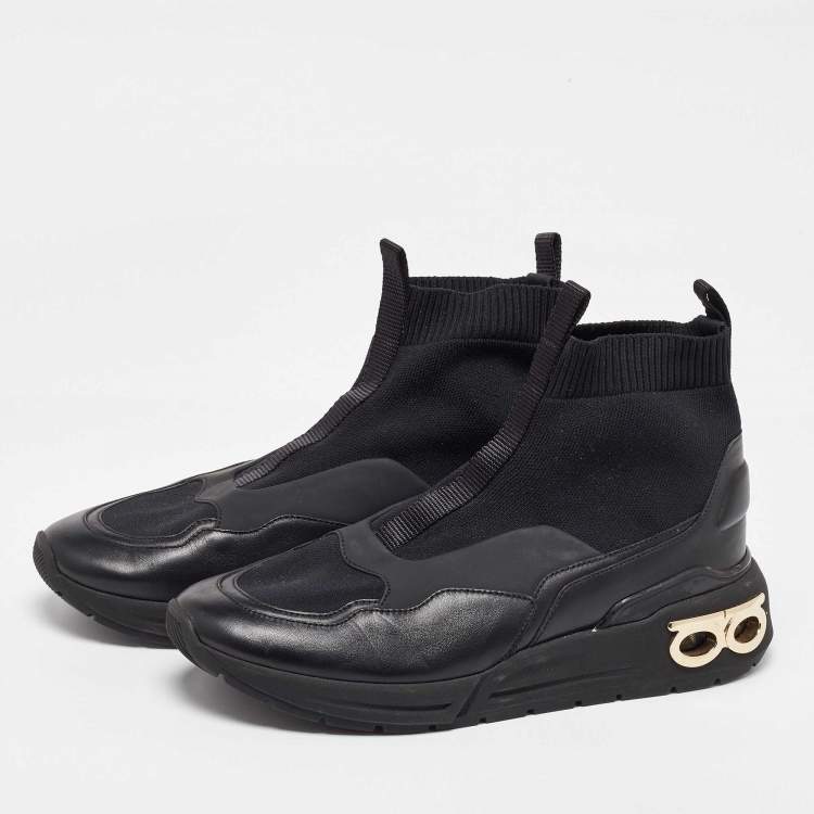 【FERRAGAMO】 Cosma Sock Sneakers Ferragamo Black Cosma Sock High-top Sneakers Woman | ModeSens