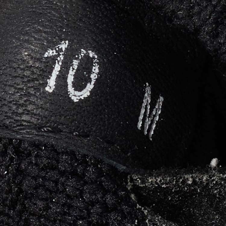 Pre Owned Salvatore Ferragamo Black Knit Fabric and Leather Cosma Sock Sneakers Size 40.5