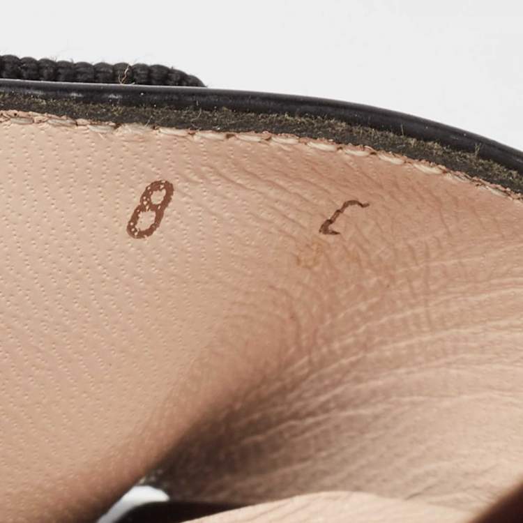 Pre Owned Salvatore Ferragamo Black Patent Leather Glory Bow Slide Sandals Size 38.5