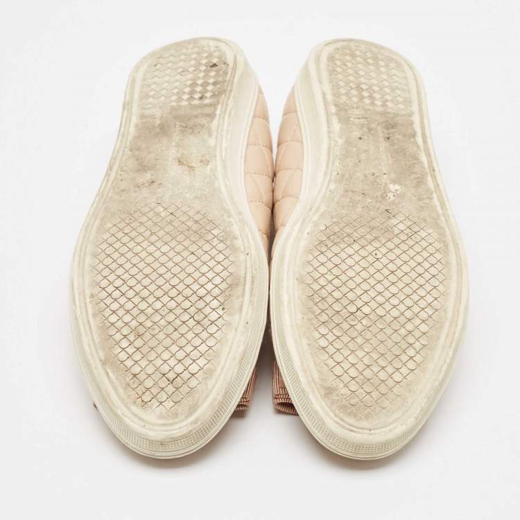 Pre Owned Salvatore Ferragamo Beige Leather and Patent Varina Ballet Flats Size 38.5