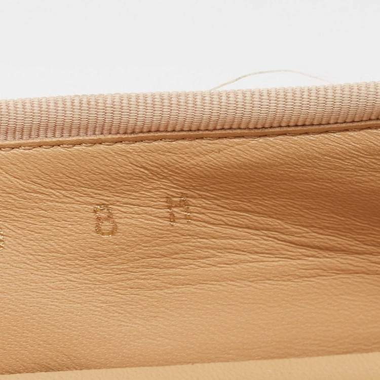 Pre Owned Salvatore Ferragamo Beige Leather and Patent Varina Ballet Flats Size 38.5