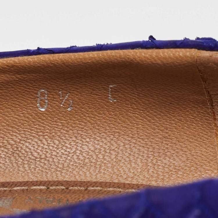 Pre Owned Salvatore Ferragamo Indigo Purple Python Pointed Toe Pumps Size 39