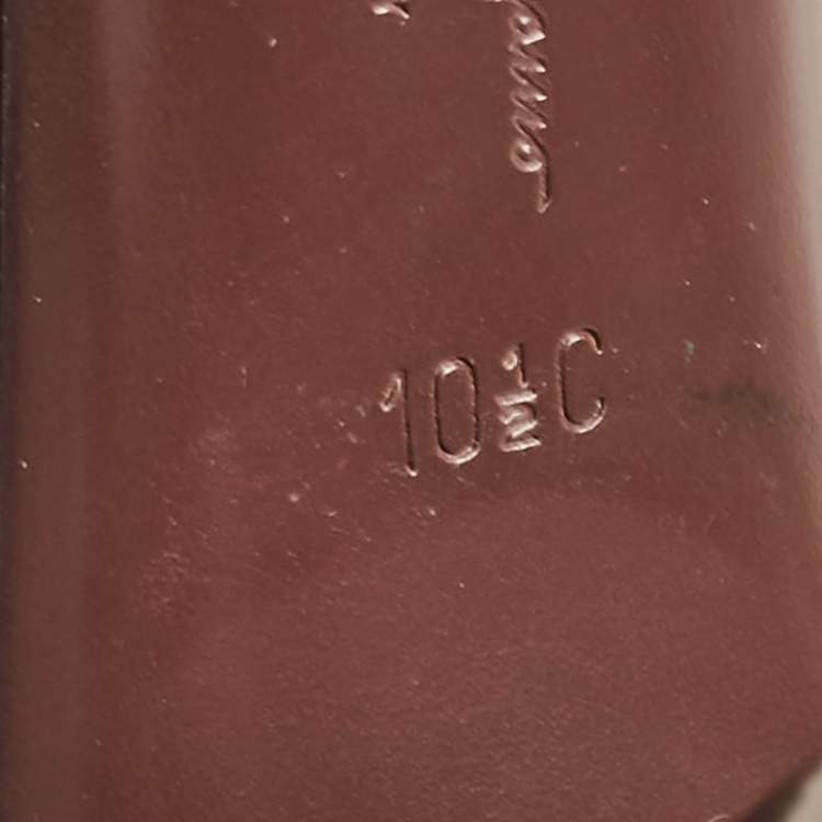 Pre Owned Salvatore Ferragamo Burgundy Leather Ankle Length Boots Size 41