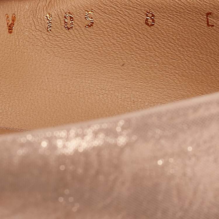 Pre Owned Salvatore Ferragamo Gold Nubuck Leather Varina Ballet Flats Size 38.5