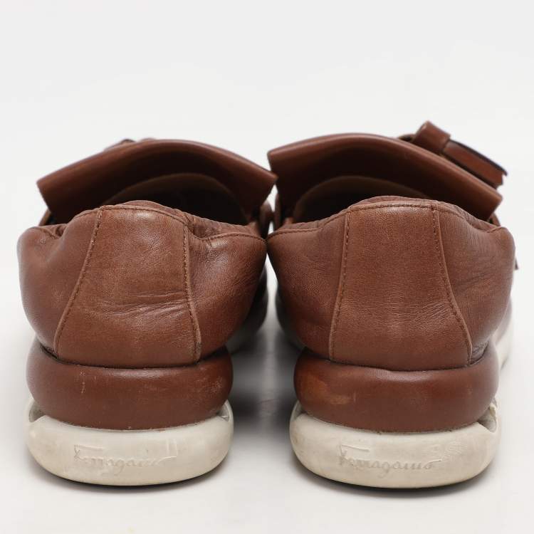Pre Owned Salvatore Ferragamo Brown Leather Loafers Size 35.5