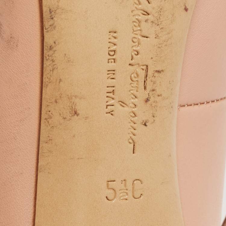 Pre Owned Salvatore Ferragamo Pink Leather Buckle Ankle Strap Pumps Size 36