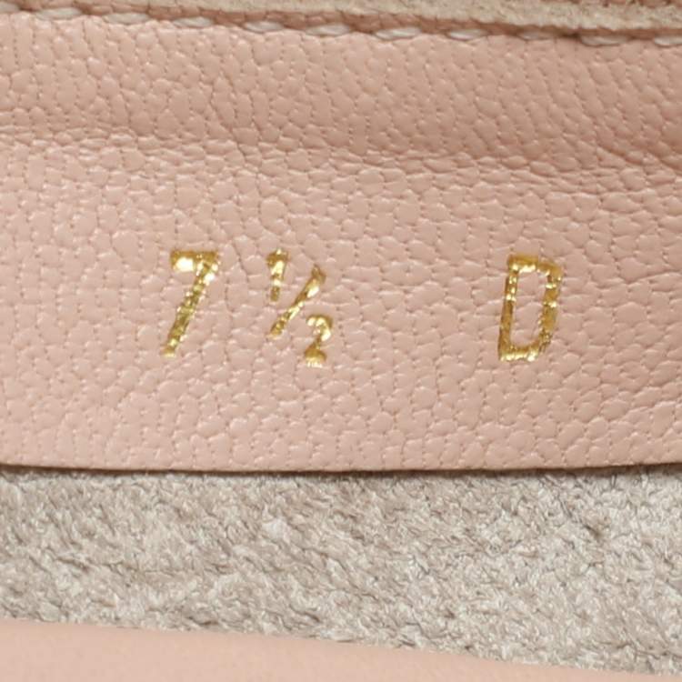 Pre Owned Salvatore Ferragamo Beige Patent Leather Embellished Ballet Flats Size 38
