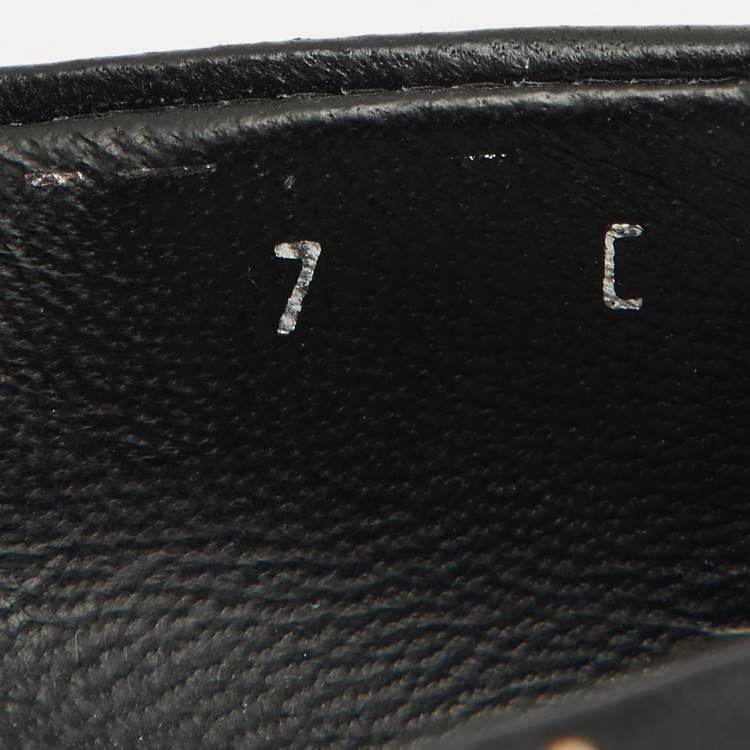 Pre Owned Salvatore Ferragamo Black Leather Studded Varina Bow Ballet Flats Size 37.5
