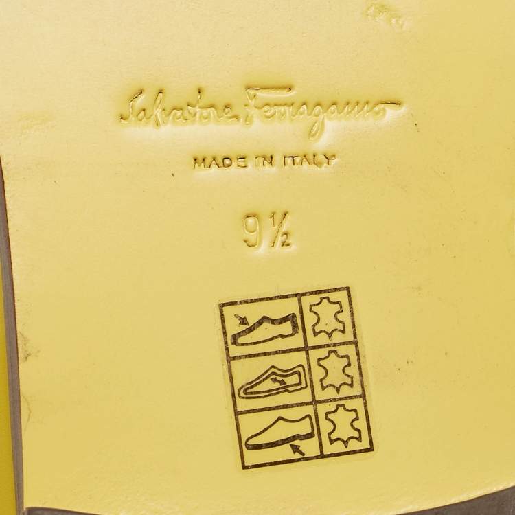 Pre Owned Salvatore Ferragamo Yellow Leather Viva Loafers Size 40