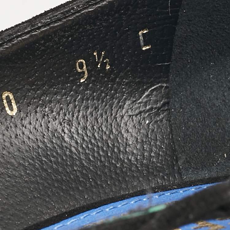 Pre Owned Salvatore Ferragamo Multicolor Lizard Leather and Ostrich Leather Cut Out Pumps Size 40