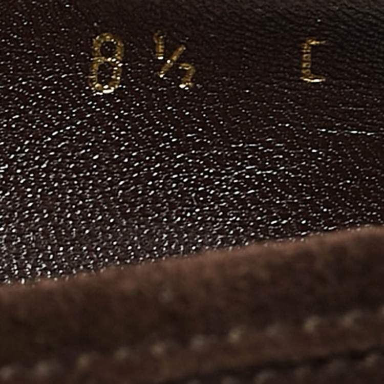 Pre Owned Salvatore Ferragamo Brown Suede Block Heel Loafers Size 39